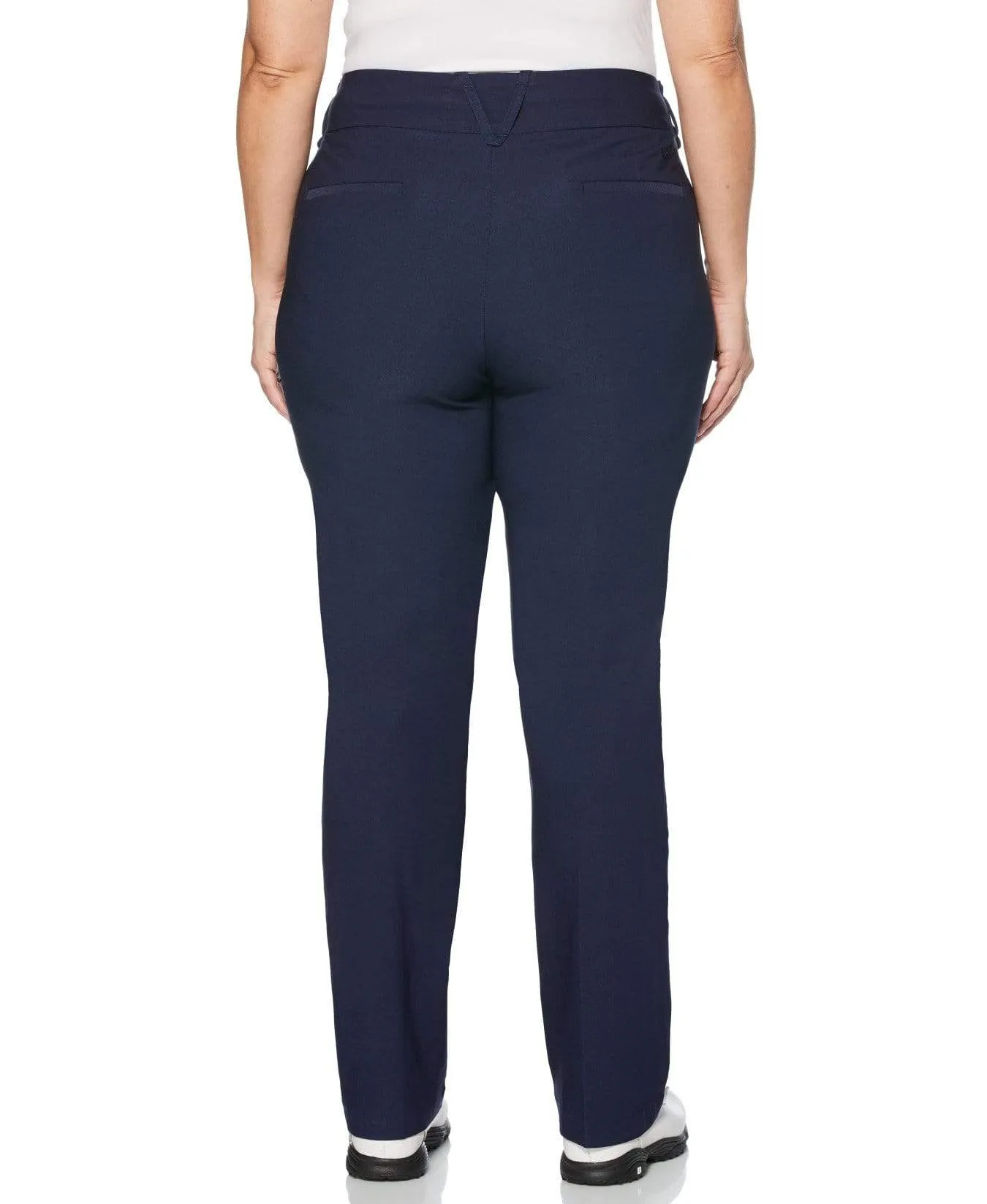 Womens Plus Pull-On Stretch Solid Pants
