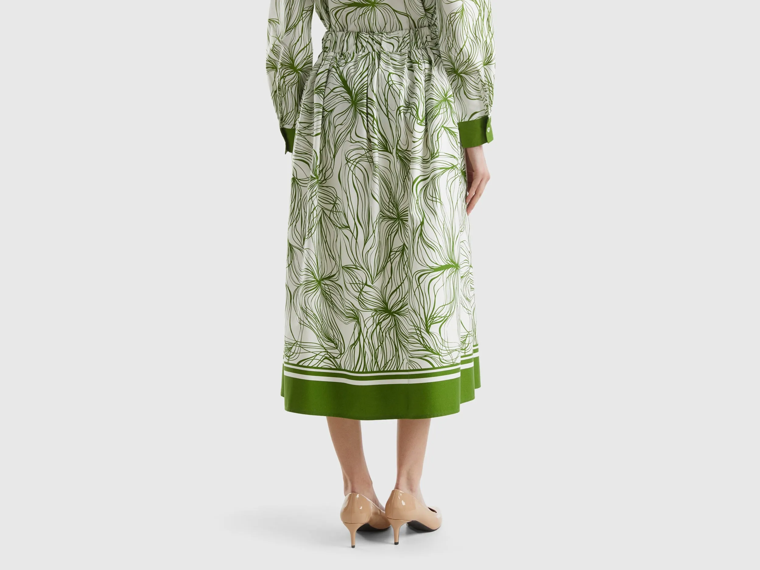 WoMen's Printed Midi Skirt
