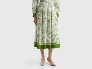 WoMen's Printed Midi Skirt