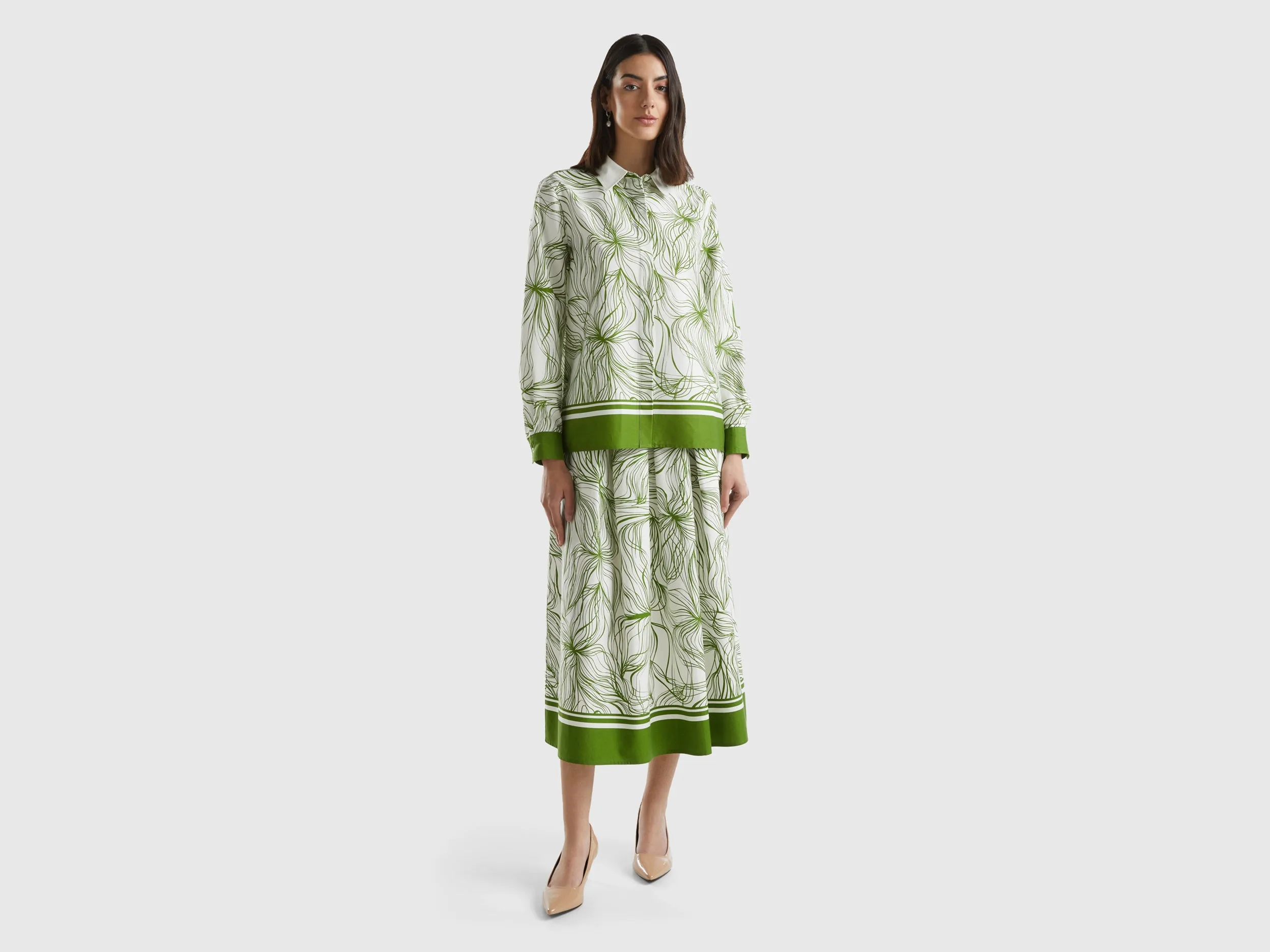 WoMen's Printed Midi Skirt