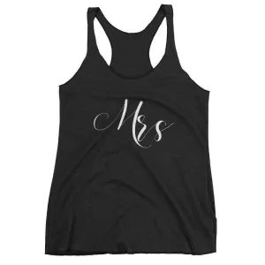 Women's "Mrs" Racerback Tank Top - Elegant Script