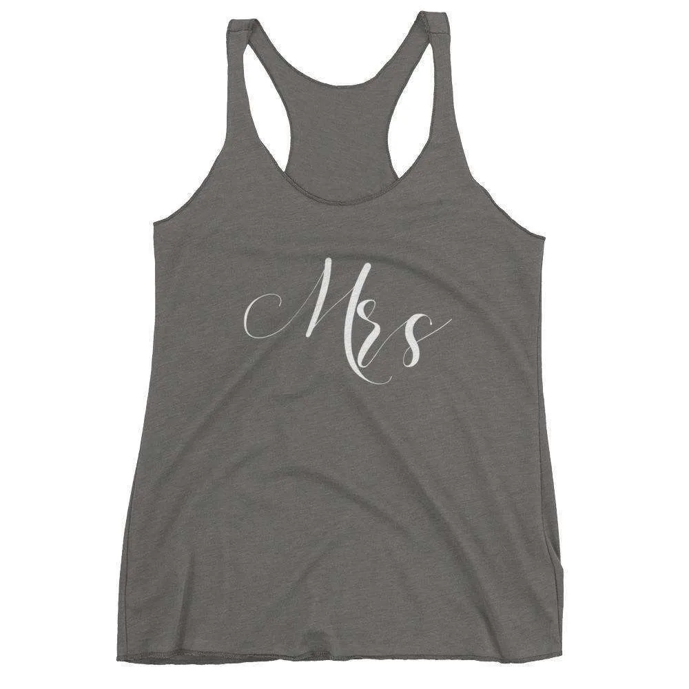 Women's "Mrs" Racerback Tank Top - Elegant Script