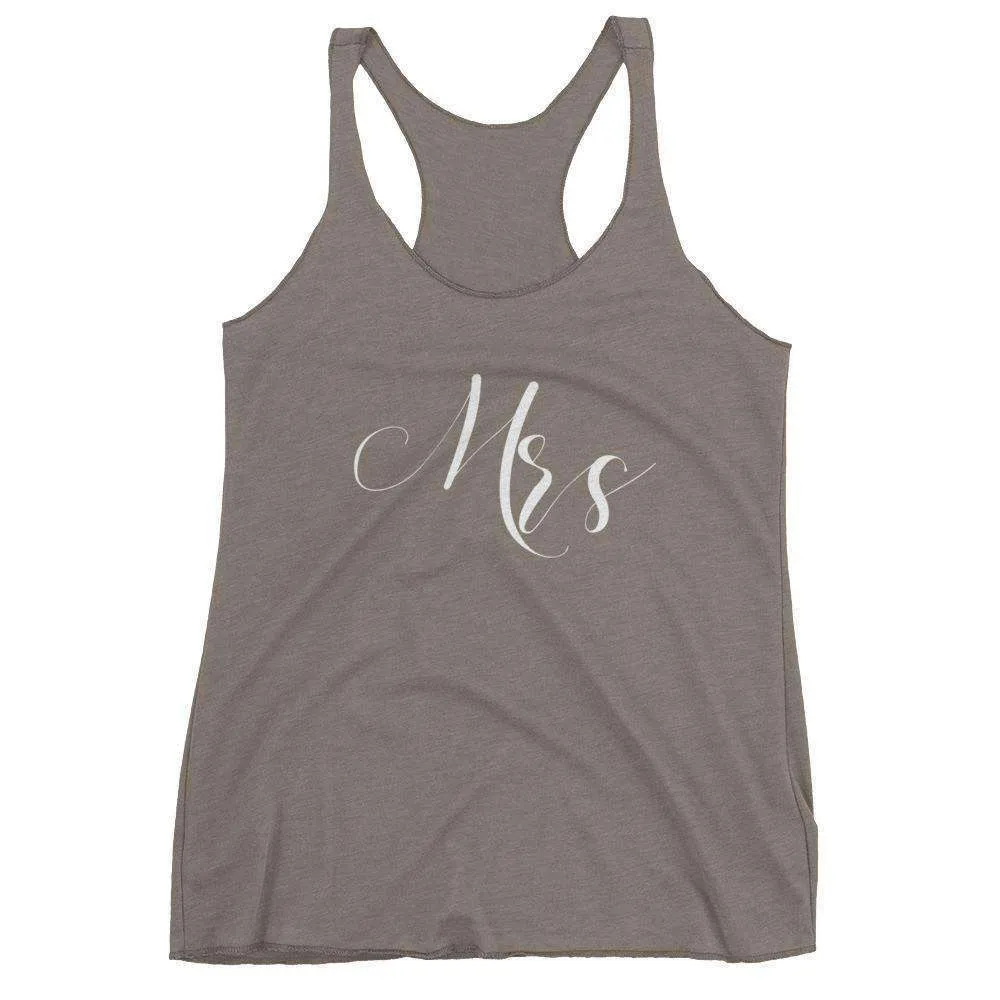 Women's "Mrs" Racerback Tank Top - Elegant Script