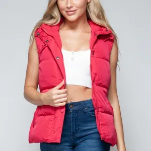 Women's Red Puffer Vest