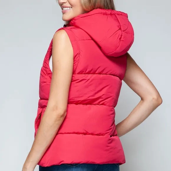 Women's Red Puffer Vest