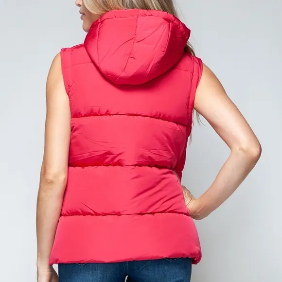 Women's Red Puffer Vest