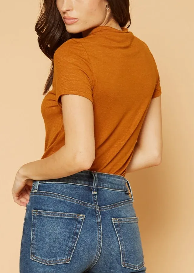 Women's Ribbed Funnel Bodysuit