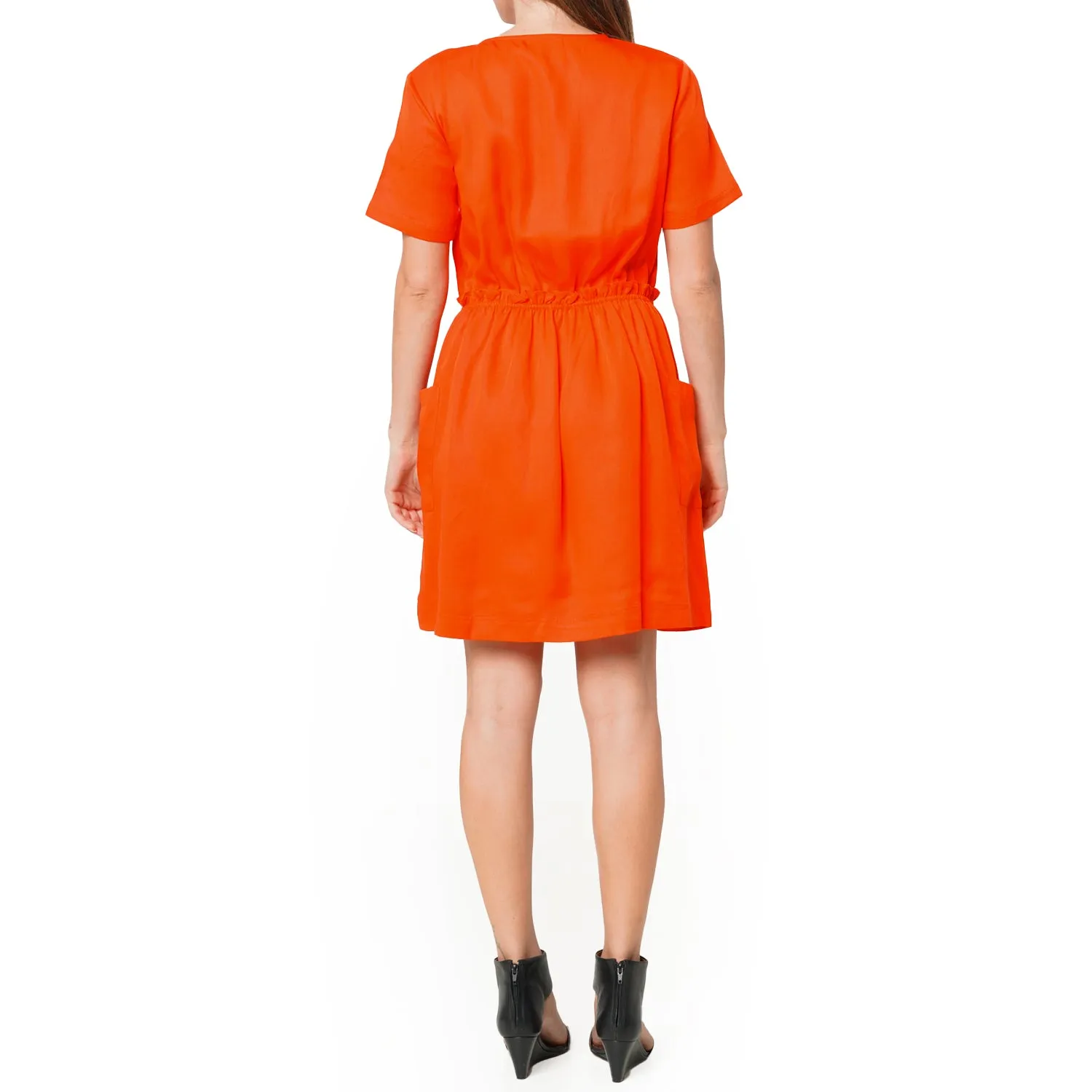 Women's Short Sleeve Utility Dress in Poppy