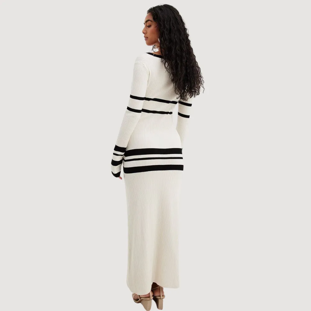 Women's Slim Round Neck Long Dress