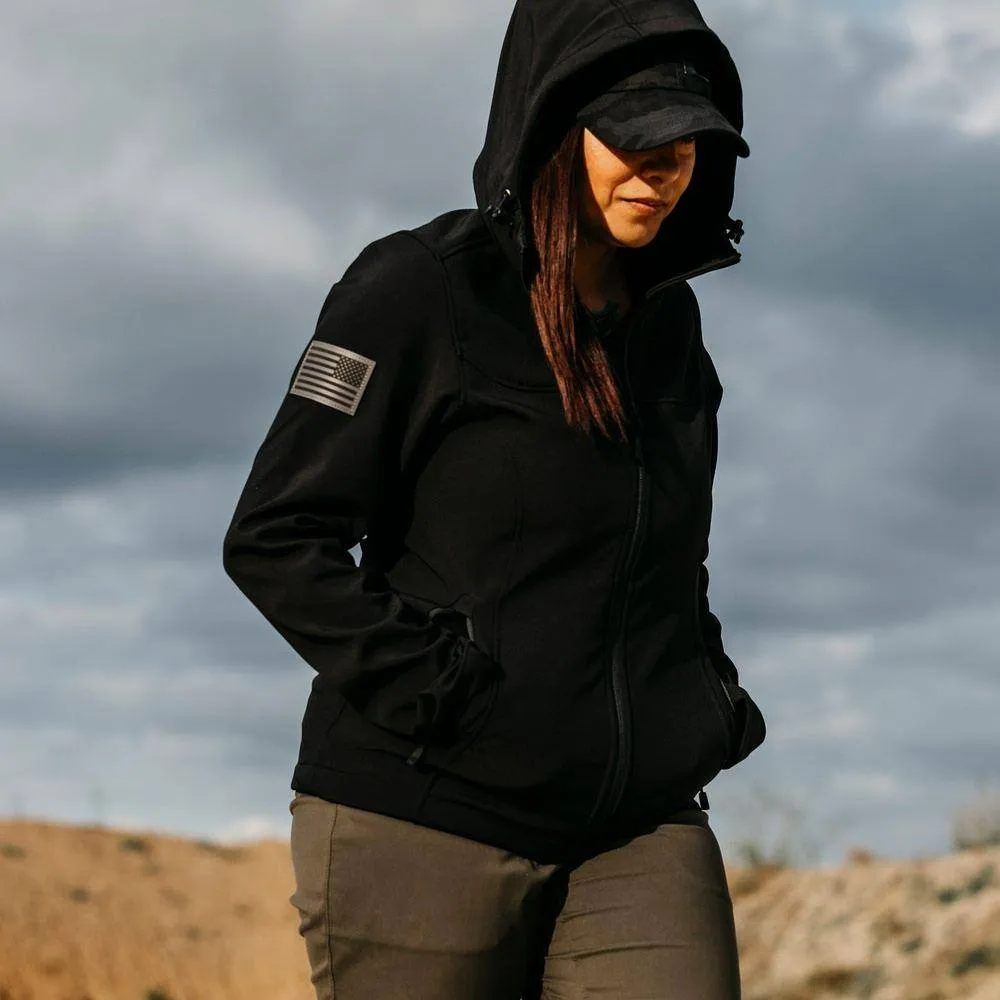 Women's Soft Shell Hoodie - Black
