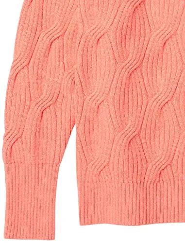 Women's Soft Touch Funnel Neck Cable Sweater, Grey Heather, Medium