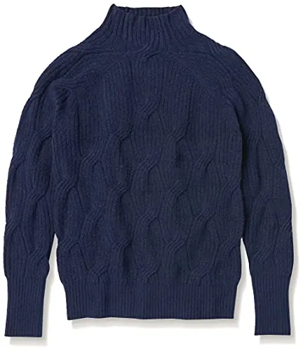 Women's Soft Touch Funnel Neck Cable Sweater, Grey Heather, Medium