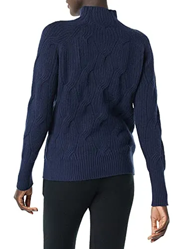Women's Soft Touch Funnel Neck Cable Sweater, Grey Heather, Medium
