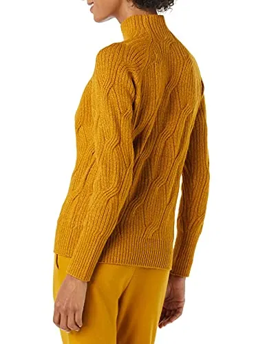 Women's Soft Touch Funnel Neck Cable Sweater, Grey Heather, Medium