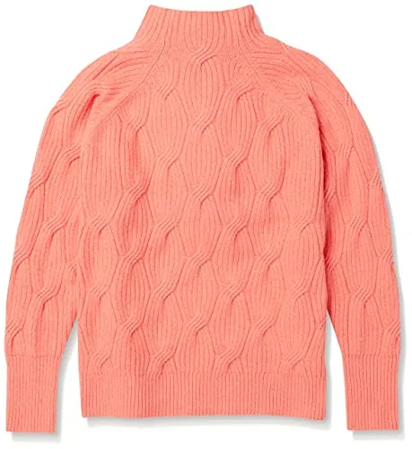 Women's Soft Touch Funnel Neck Cable Sweater, Grey Heather, Medium