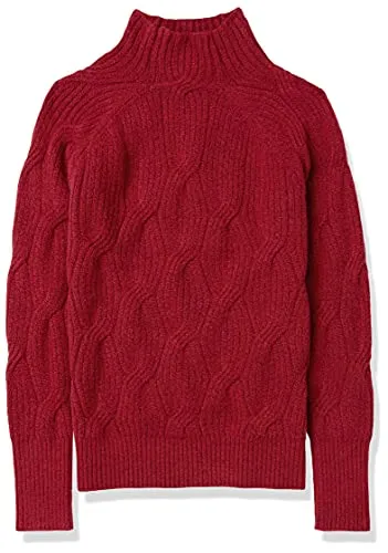 Women's Soft Touch Funnel Neck Cable Sweater, Grey Heather, Medium