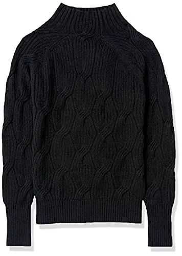 Women's Soft Touch Funnel Neck Cable Sweater, Grey Heather, Medium