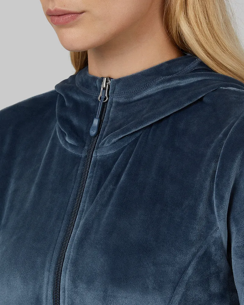 WOMEN'S SOFT VELOUR HOODED FULL-ZIP