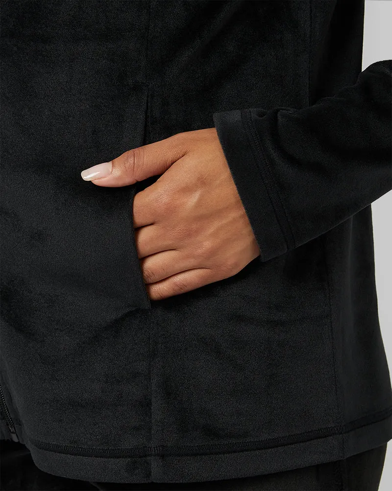 WOMEN'S SOFT VELOUR HOODED FULL-ZIP