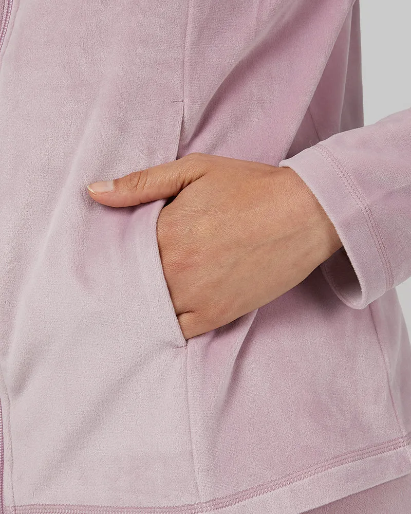 WOMEN'S SOFT VELOUR HOODED FULL-ZIP