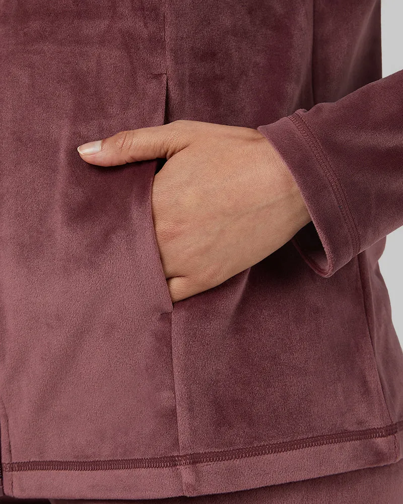 WOMEN'S SOFT VELOUR HOODED FULL-ZIP