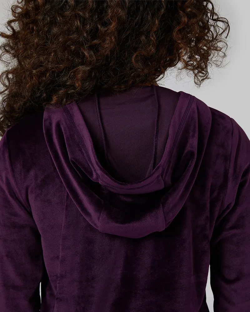 WOMEN'S SOFT VELOUR HOODED FULL-ZIP