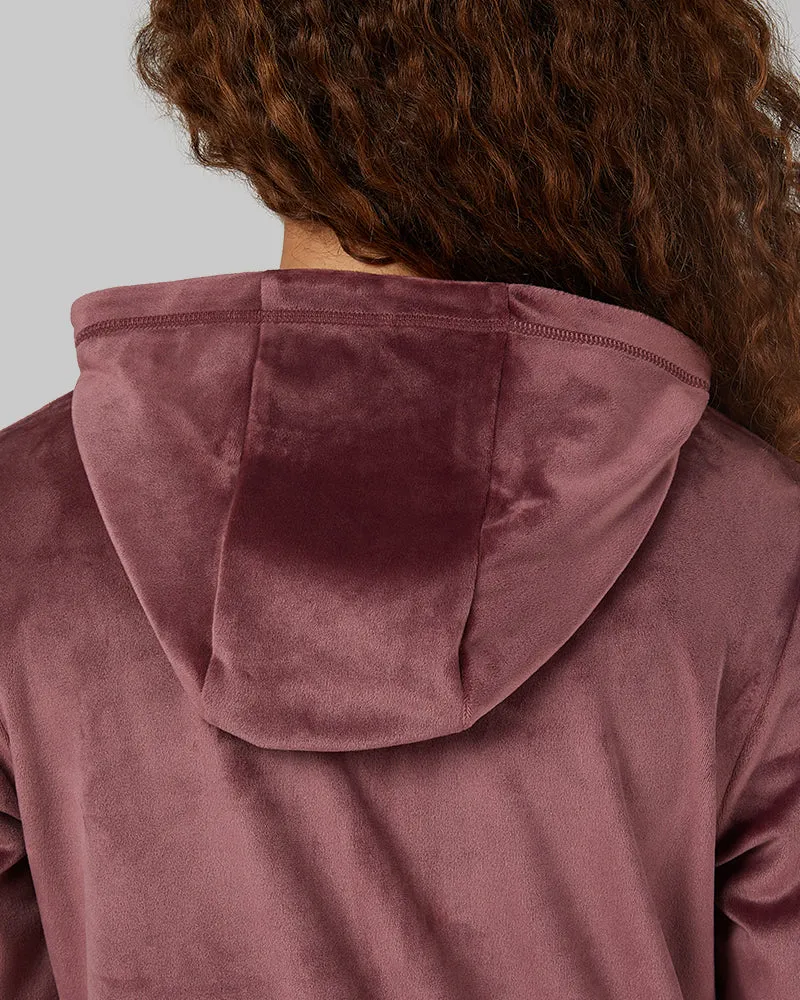 WOMEN'S SOFT VELOUR HOODED FULL-ZIP