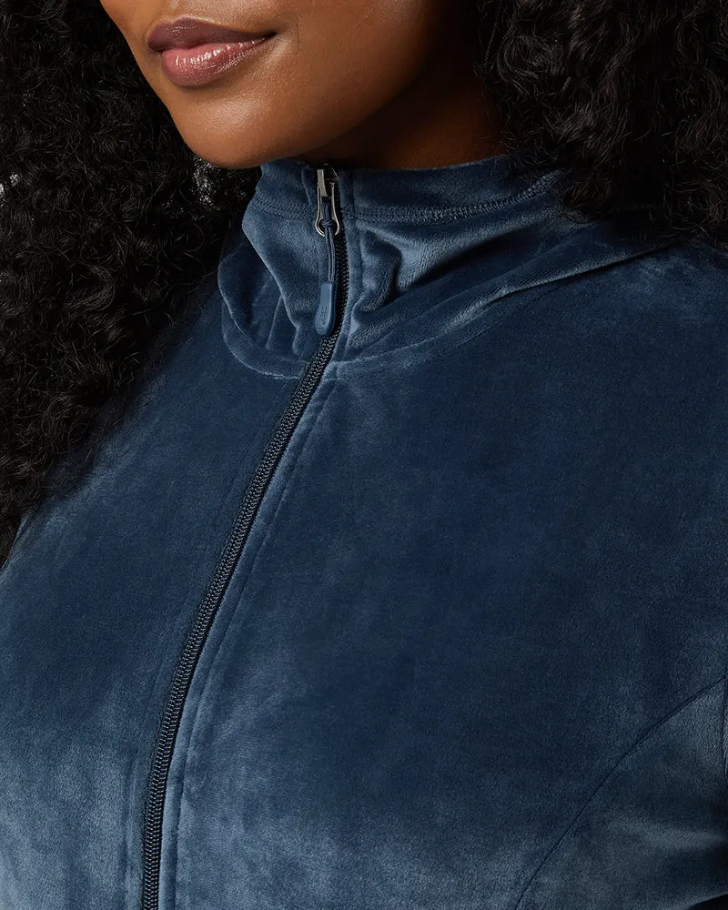 WOMEN'S SOFT VELOUR HOODED FULL-ZIP