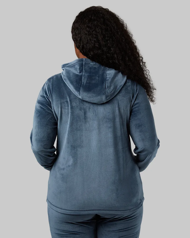WOMEN'S SOFT VELOUR HOODED FULL-ZIP