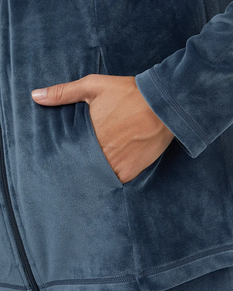 WOMEN'S SOFT VELOUR HOODED FULL-ZIP