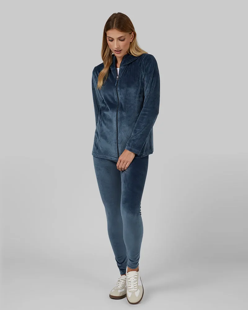 WOMEN'S SOFT VELOUR HOODED FULL-ZIP