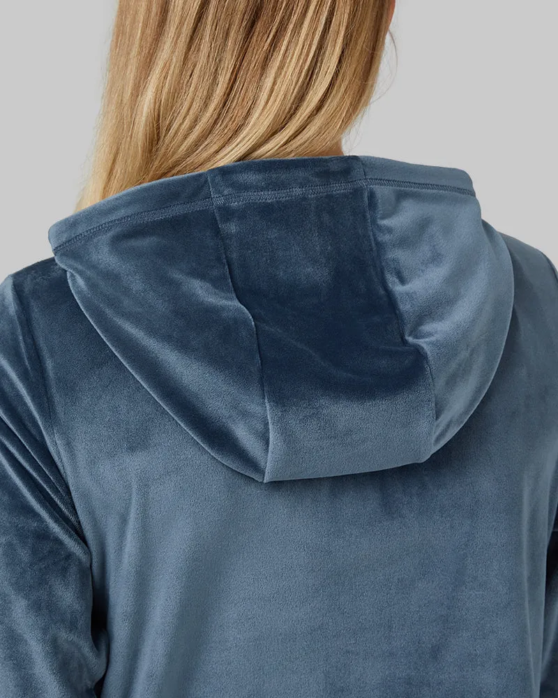 WOMEN'S SOFT VELOUR HOODED FULL-ZIP