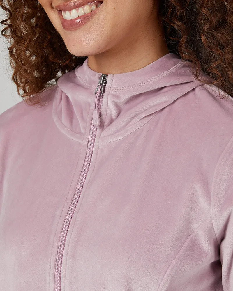 WOMEN'S SOFT VELOUR HOODED FULL-ZIP