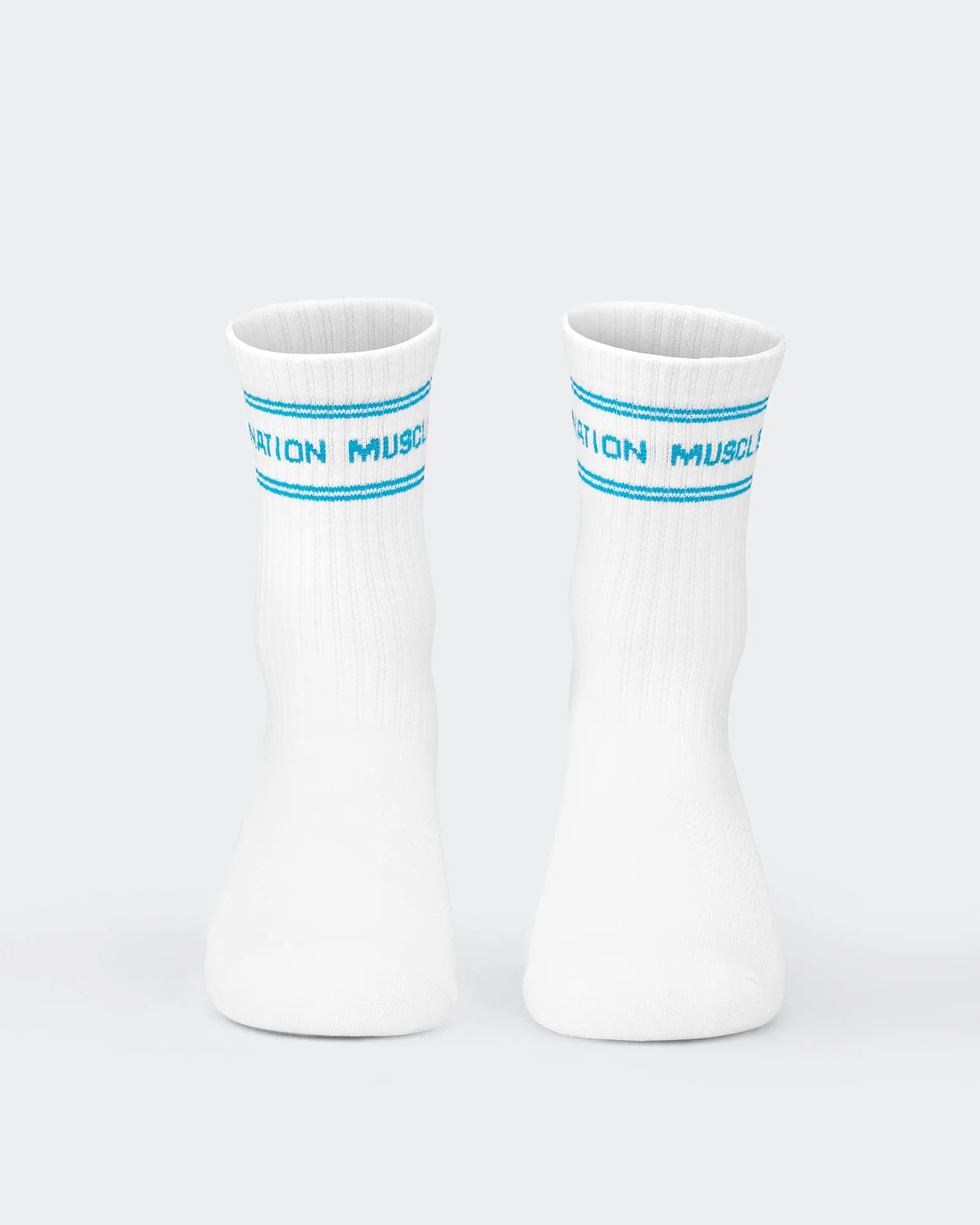 Womens Stripe Crew Sock (2x Pack) - Clover/ Capri Blue