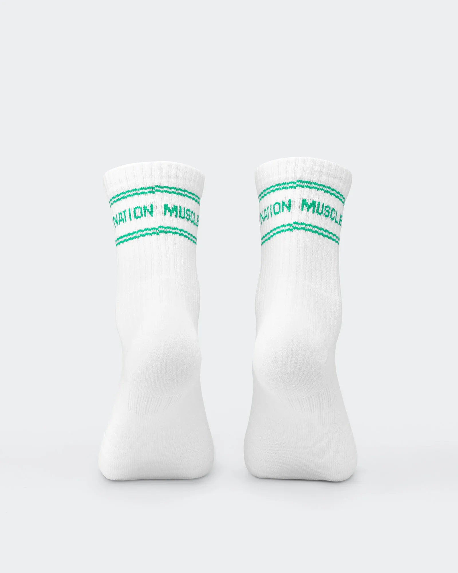 Womens Stripe Crew Sock (2x Pack) - Clover/ Capri Blue