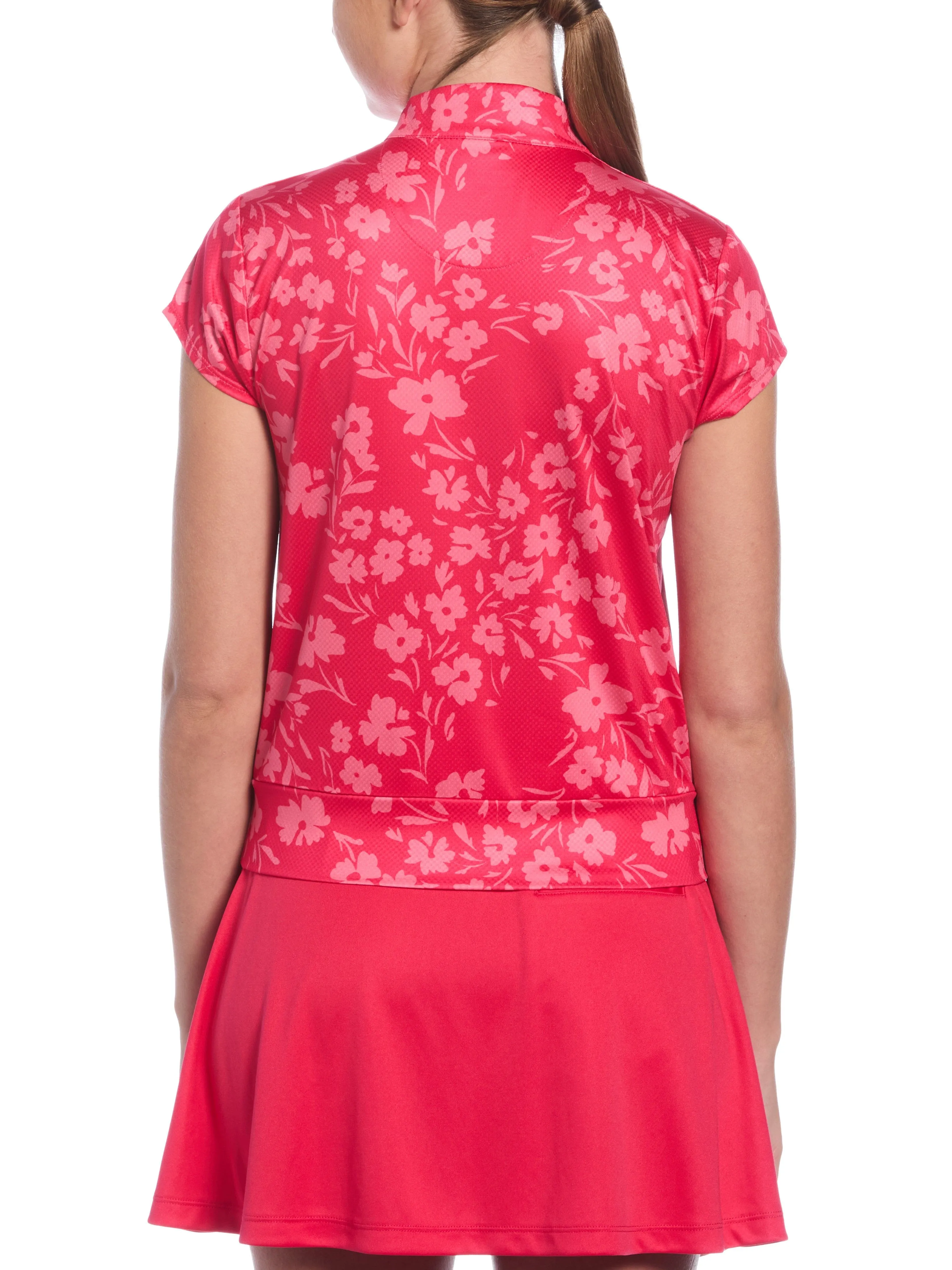 Women's Summer Floral Cap Waist Length Top