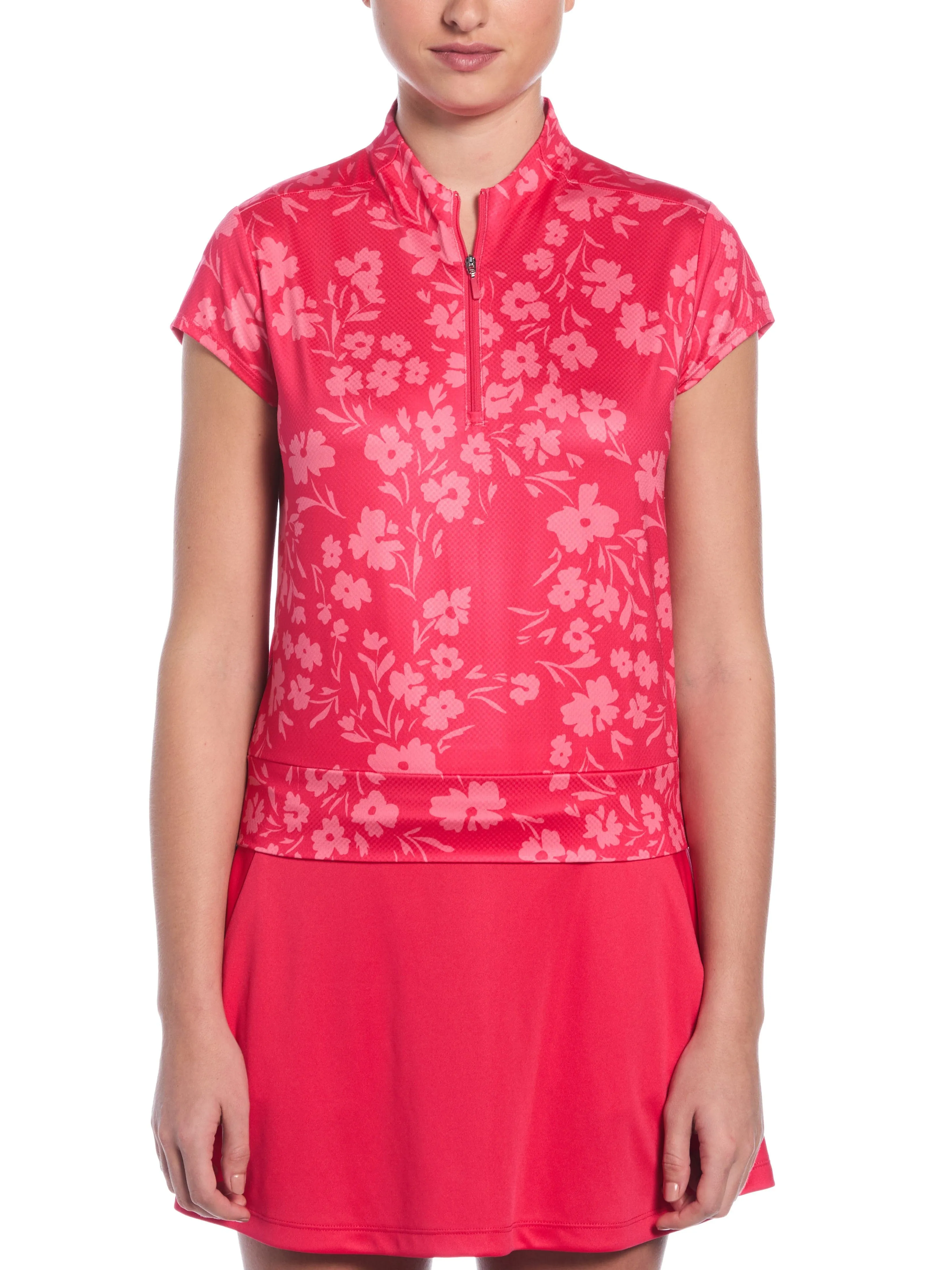 Women's Summer Floral Cap Waist Length Top