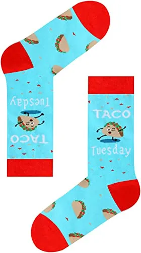 Women's Taco Socks, Mexican Theme Socks, Taco Gifts, Taco Lover Presents, Thank You Gifts For Women,Taco Tuesday, Mothers Day Gifts, Fast Food Socks