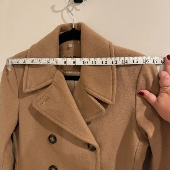Women's Tan Calvin Klein Peacoat Size 2