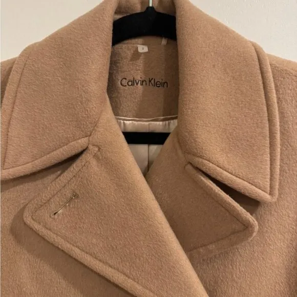 Women's Tan Calvin Klein Peacoat Size 2