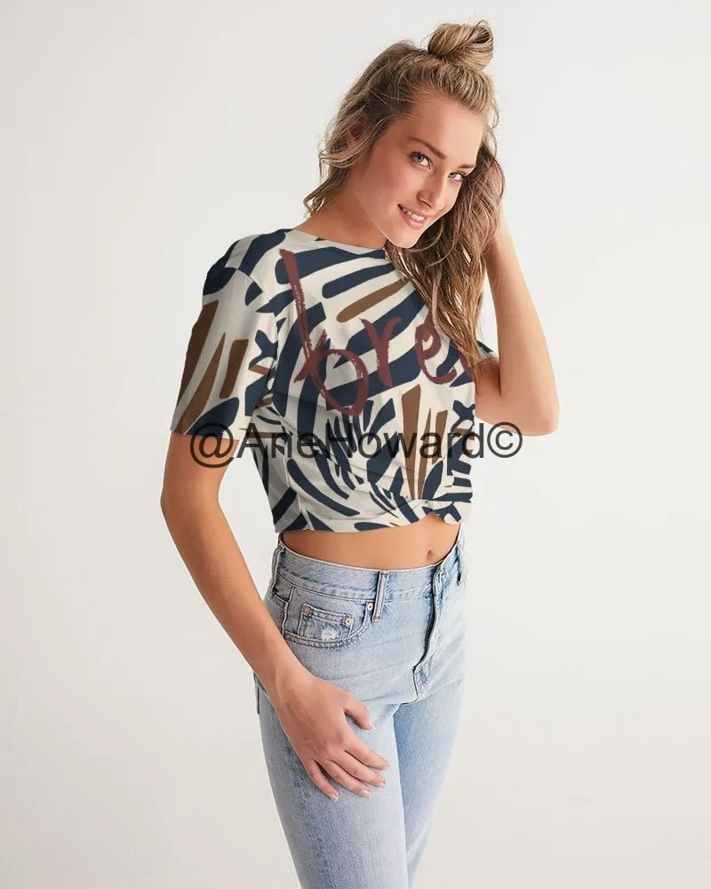 Women's Twist-Front Cropped Tee Go Wild