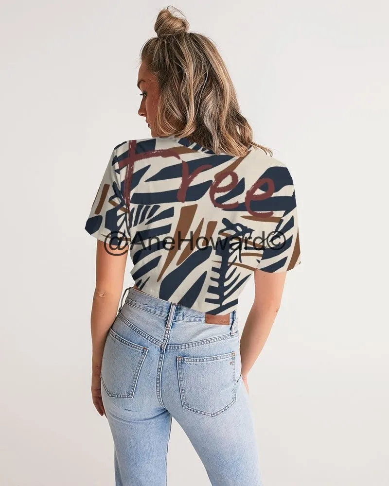 Women's Twist-Front Cropped Tee Go Wild
