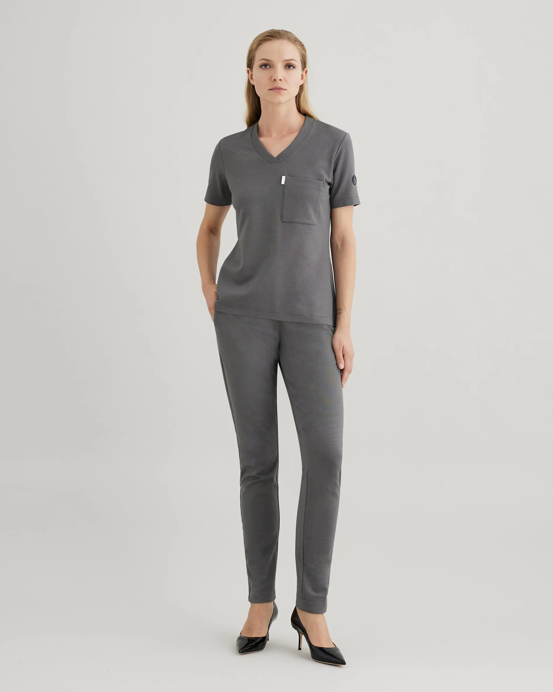 Women's V-neck Office Scrub Top | Jersey Milano
