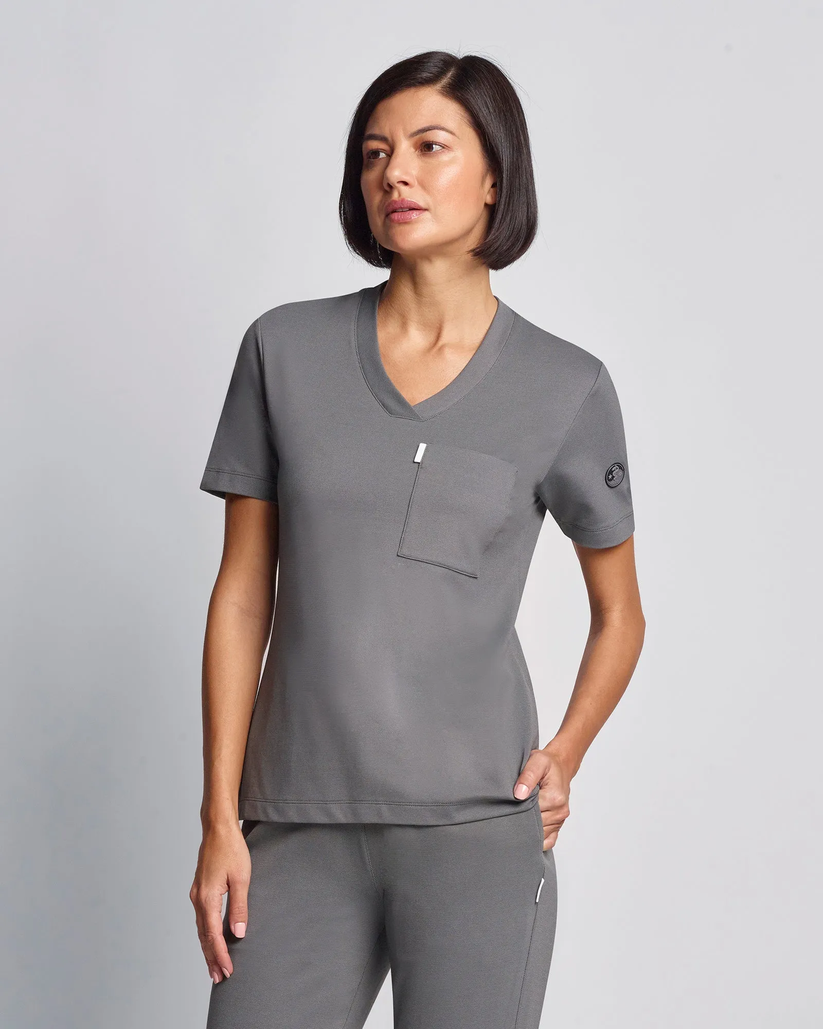 Women's V-neck Office Scrub Top | Jersey Milano