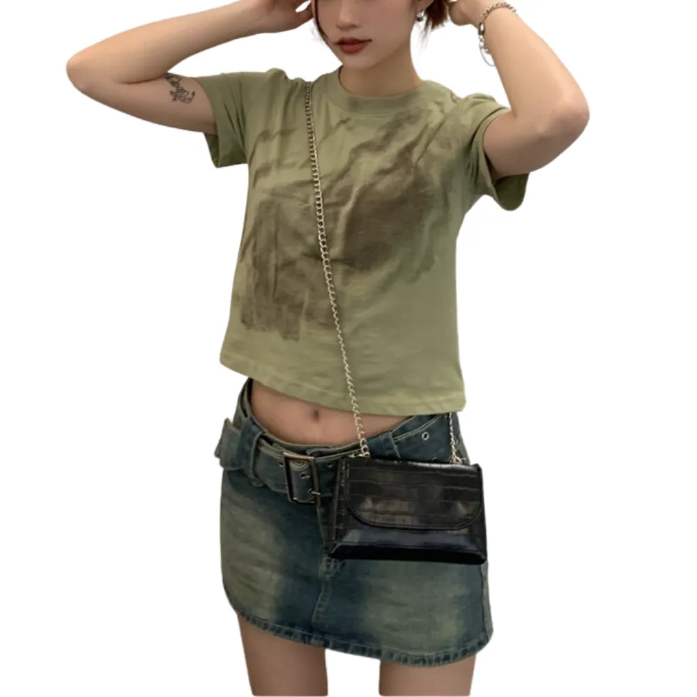 Women's Vintage Tie Dye Cropped Tee