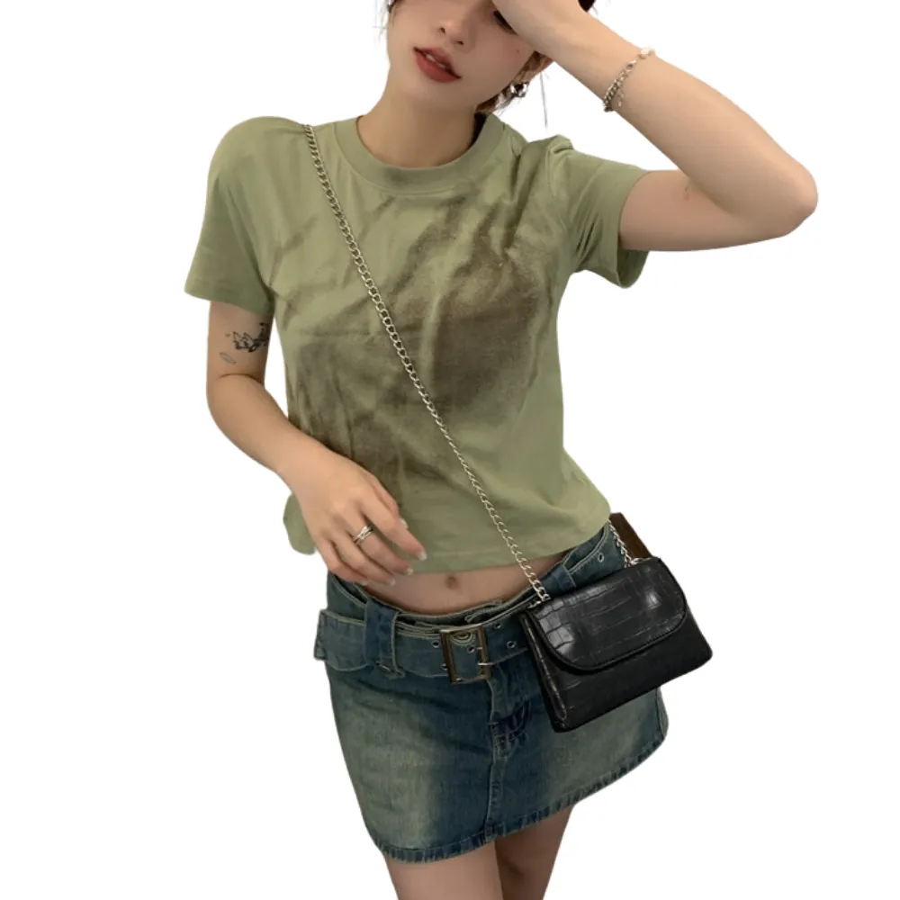 Women's Vintage Tie Dye Cropped Tee