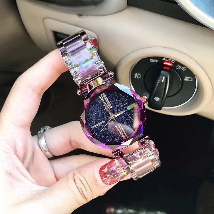 Women's Watch Roman Scale Starry surface Stainless Steel Strap elegant watch
