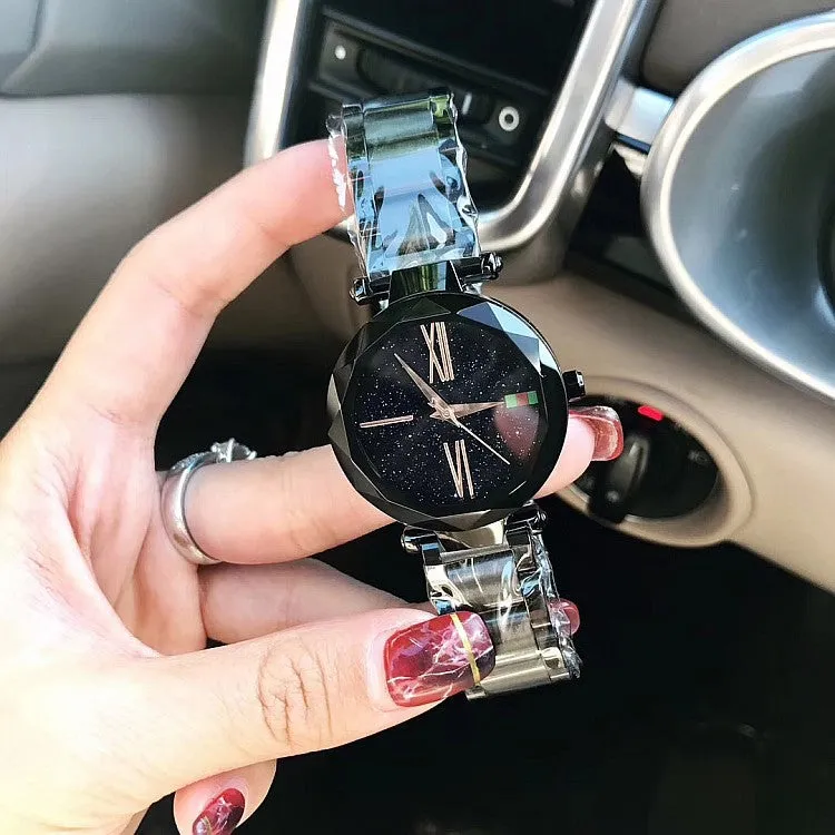 Women's Watch Roman Scale Starry surface Stainless Steel Strap elegant watch