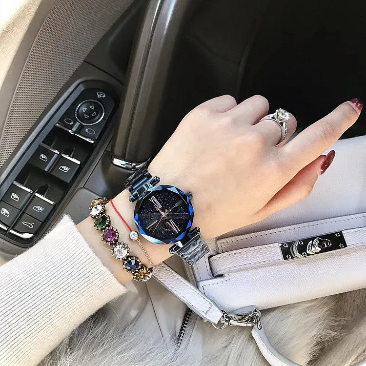 Women's Watch Roman Scale Starry surface Stainless Steel Strap elegant watch