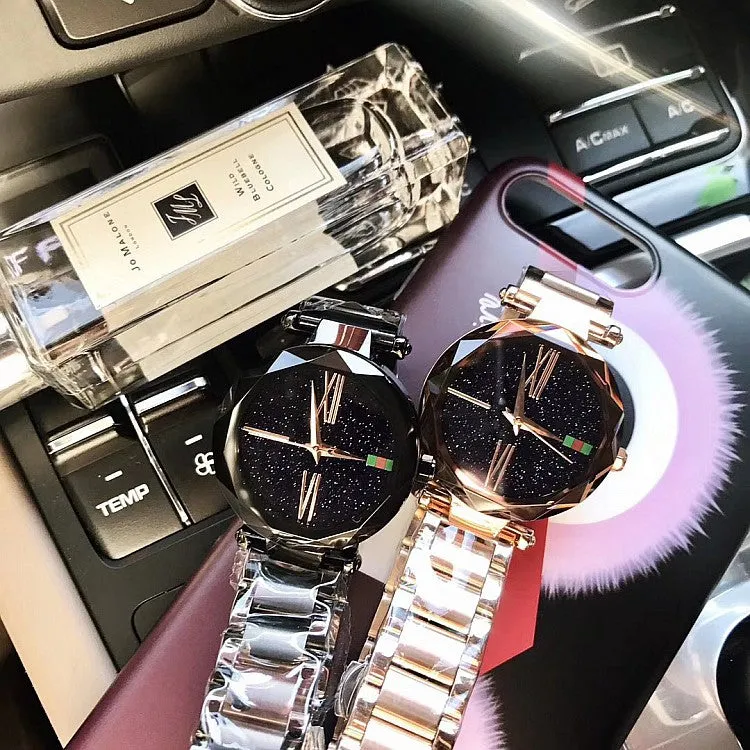 Women's Watch Roman Scale Starry surface Stainless Steel Strap elegant watch